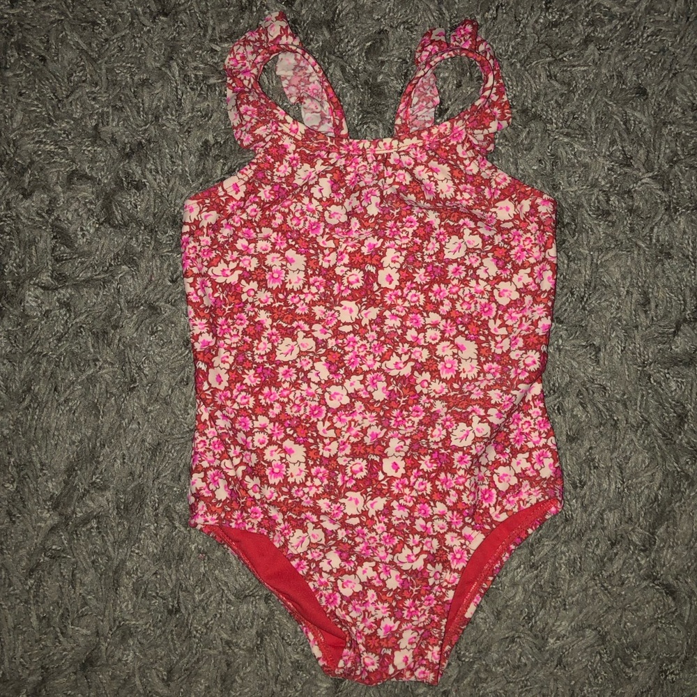 Baby Gap Girls Floral Swimsuit, Size 2 Years